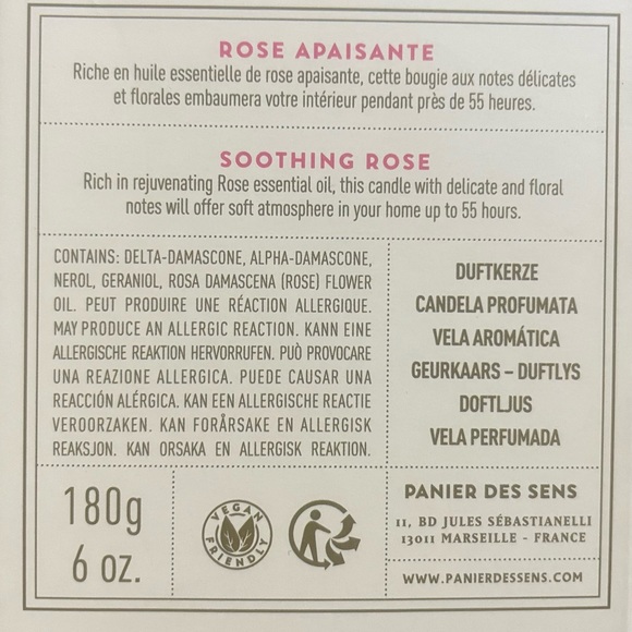 PANIER DES SENS ROSE ESSENTIAL OIL CANDLE MADE IN FRANCE - Picture 5 of 7